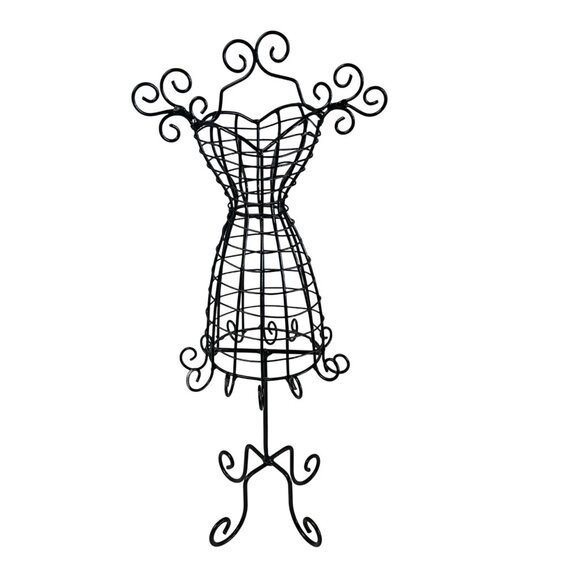 Miniature Wire Mannequin Dress Form Jewelry Holder 15" - Picture 6 of 12